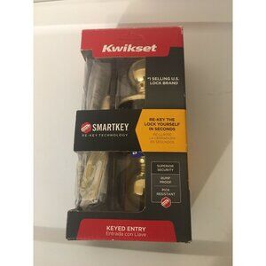 Kwikset 740CN-3-SMT-CP-K4 Cameron Entry Knob‎ Lockset w/ Smart Key, Polish